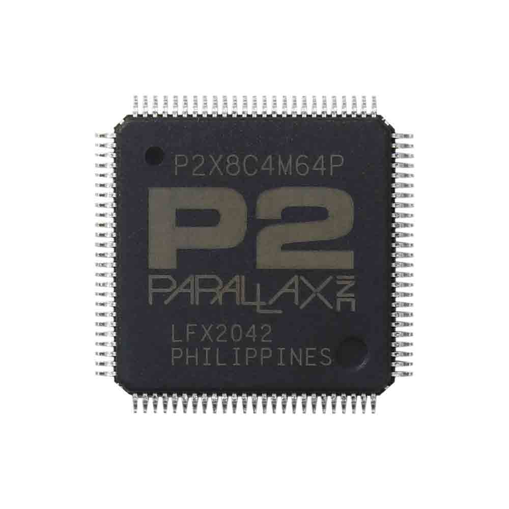 Parallax Inc P2X8C4M64P, 32 bit Multi-Core, Propeller Multicore Microcontroller Microcontroller, 25 MHz, 16kB ROM,