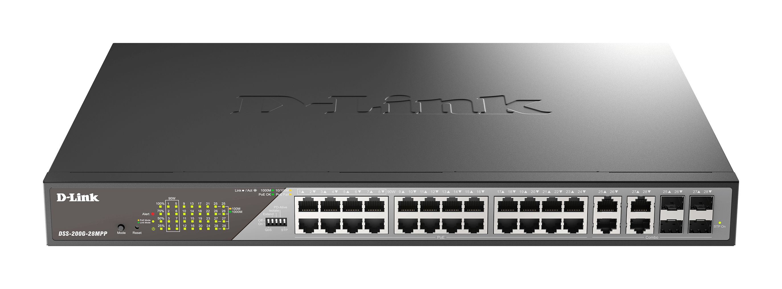 D-Link 28-Port Gigabit PoE Smart Managed Surveillance Max PoE Switch with 802.3bt, Smart 28 Port Gigabit Switch With