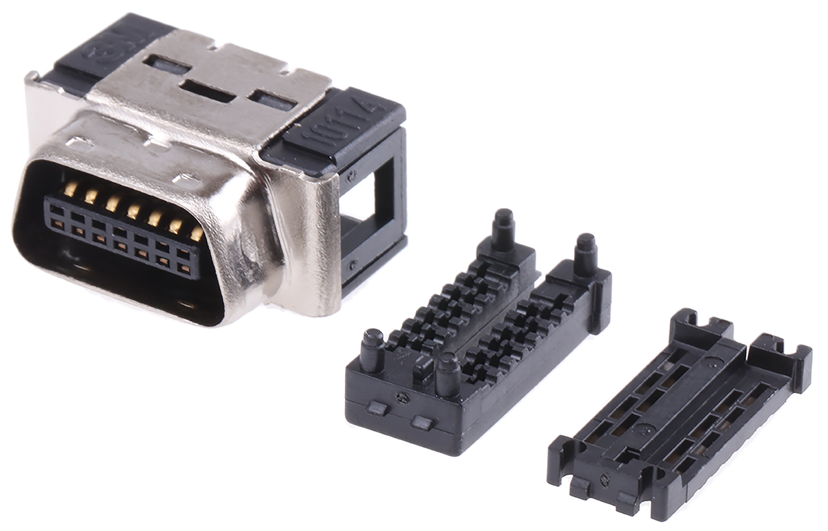 3M 101 14 Way Cable Mount D-sub Connector Plug, 1.27mm Pitch