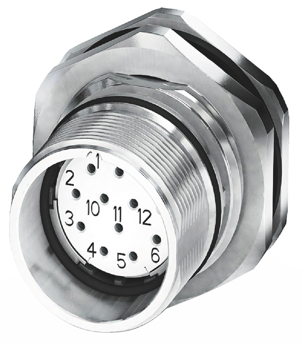 Phoenix Contact Circular Connector, 12 Contacts, Panel, M23 Connector, Plug, Female, IP67, CA Series