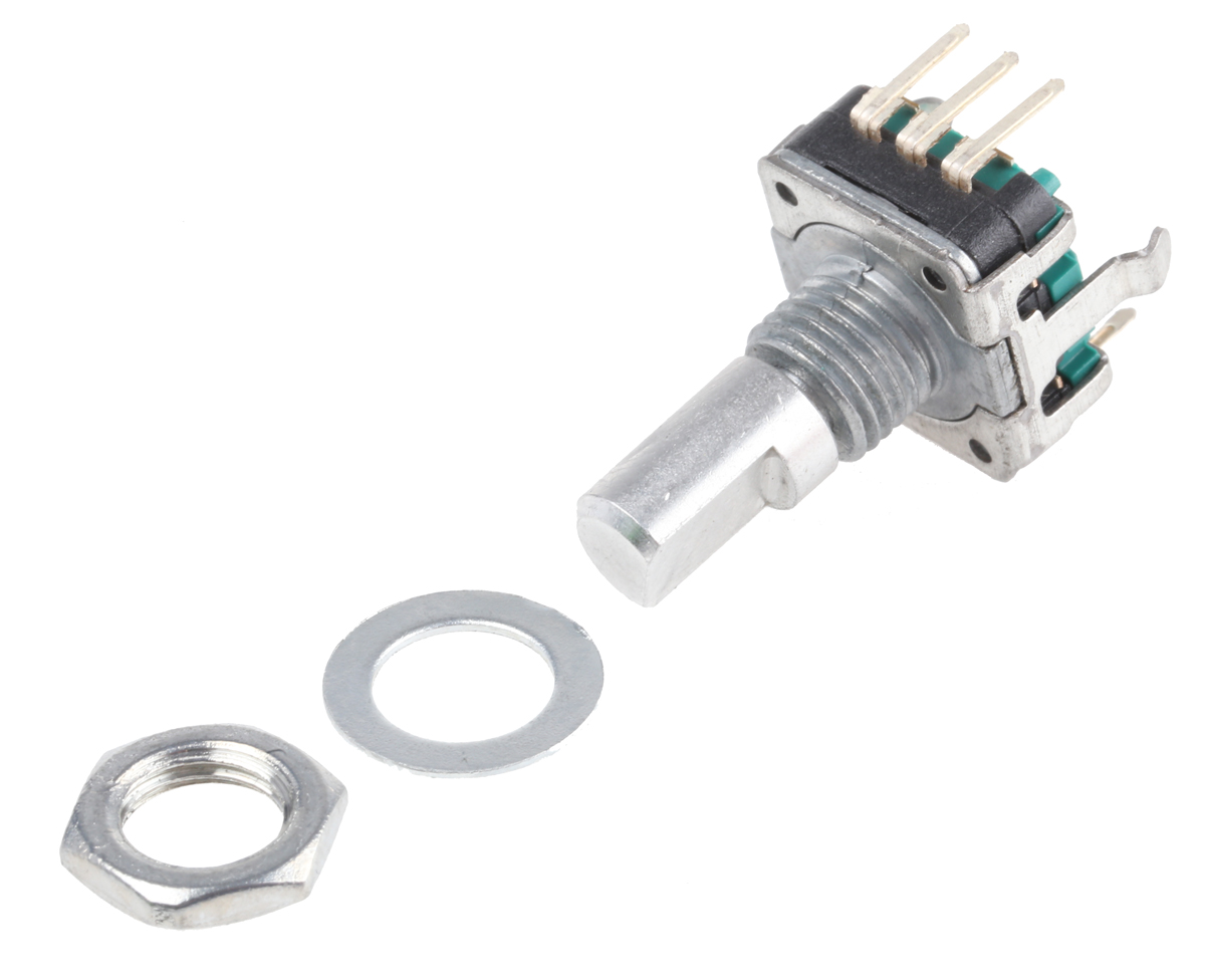 Bourns 24 Pulse Incremental Mechanical Rotary Encoder with a 6 mm Flat Shaft (Not Indexed), Through Hole
