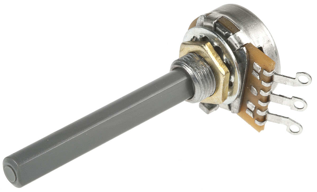 TE Connectivity 23 1MΩ Rotary Potentiometer 1-Gang Panel Mount, 1623767-2