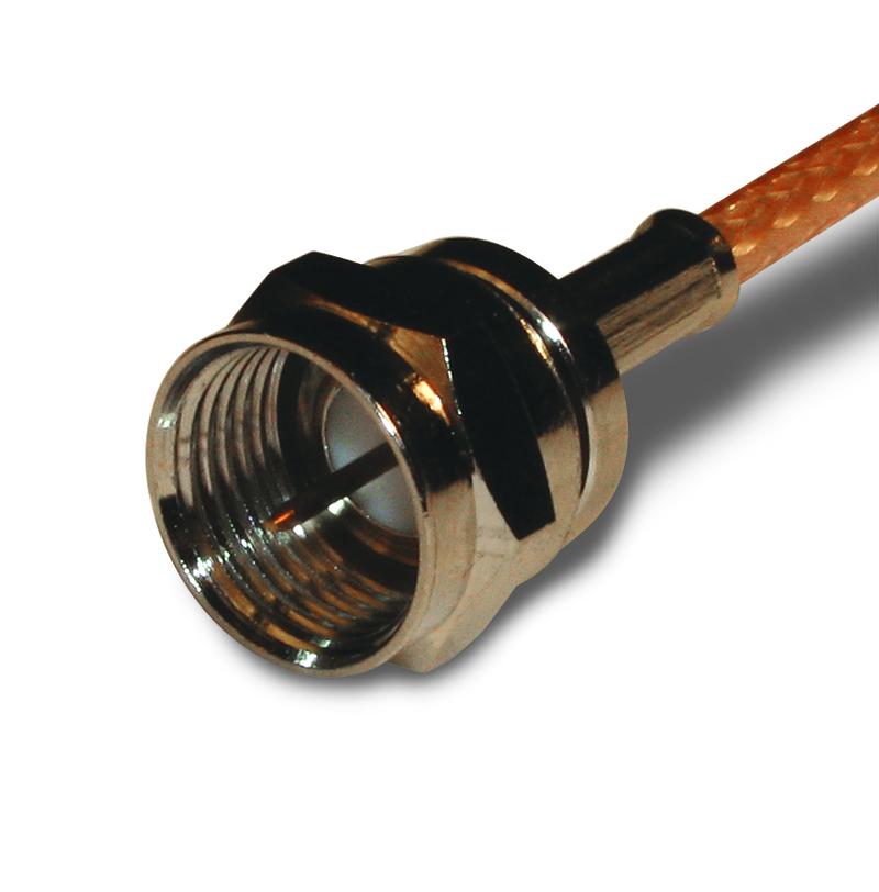 Amphenol RF 222113 Series, Plug Cable Mount F Connector, 75Ω, Crimp Termination, Straight Body