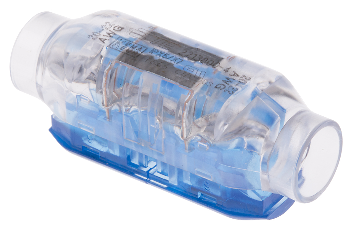 TE Connectivity In Line Wire Splice Connector, Clear, Insulated 0.34 → 0.52 mm², 22 → 20 AWG