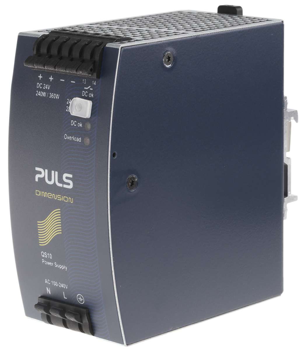 PULS DIMENSION Q Switched Mode DIN Rail Power Supply, 100 → 240V ac ac Input, 24V dc dc Output, 10A Output, 240W