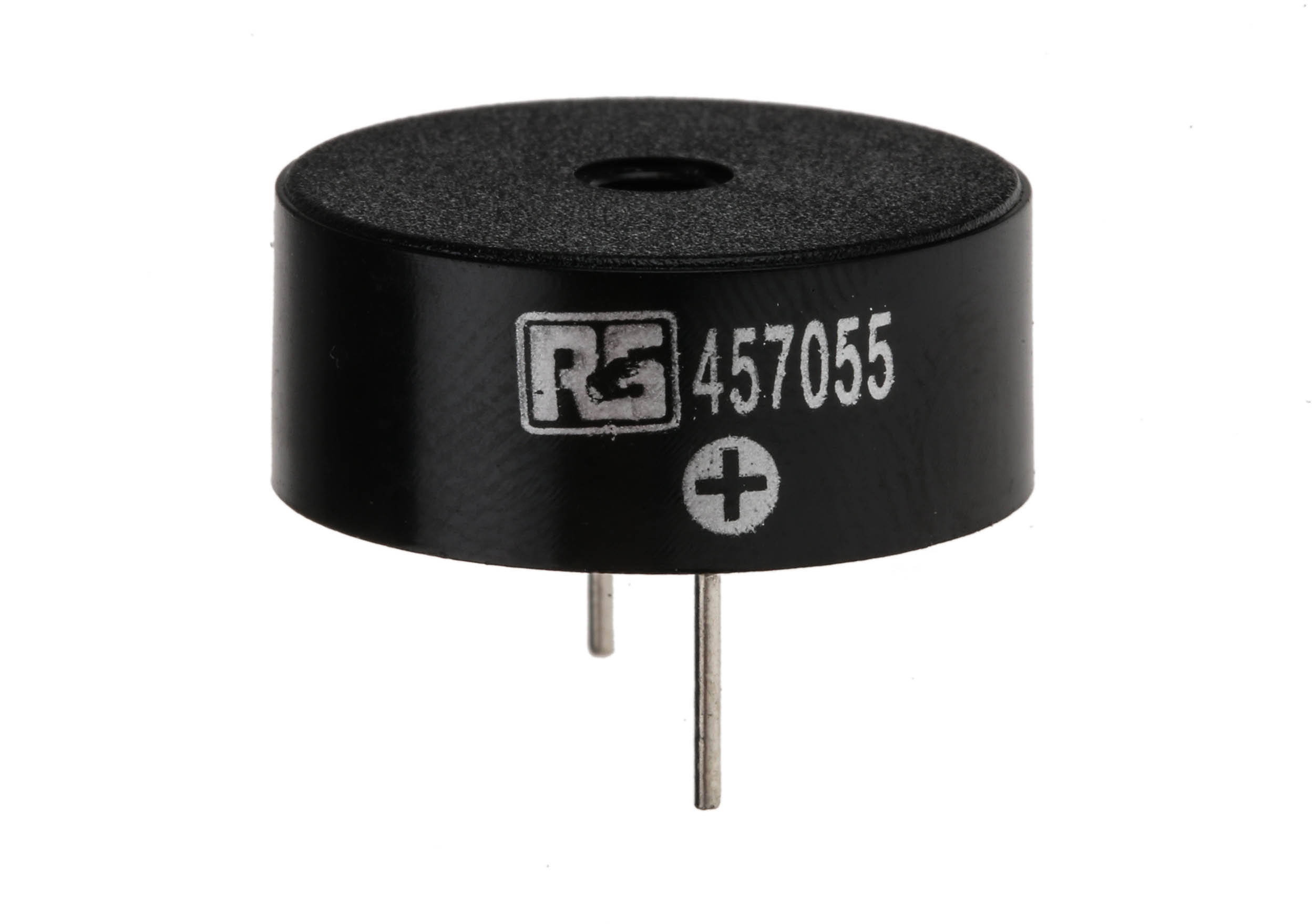 RS PRO 95dB Through Hole Continuous Internal Piezo Buzzer, 23.5 (Dia.) x 9.5mm, 3V dc Min, 30V dc Max