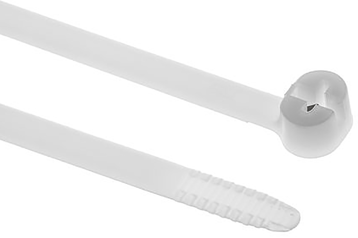 Thomas & Betts Cable Ties, 340.36mm x 6.86 mm, Natural Nylon, Pk-500