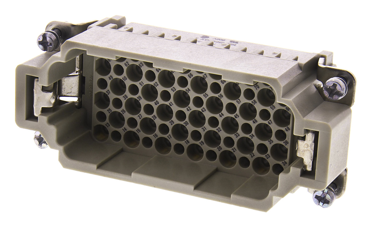 EPIC Heavy Duty Power Connector Insert, 10A, Female, H-D Series, 64 Contacts