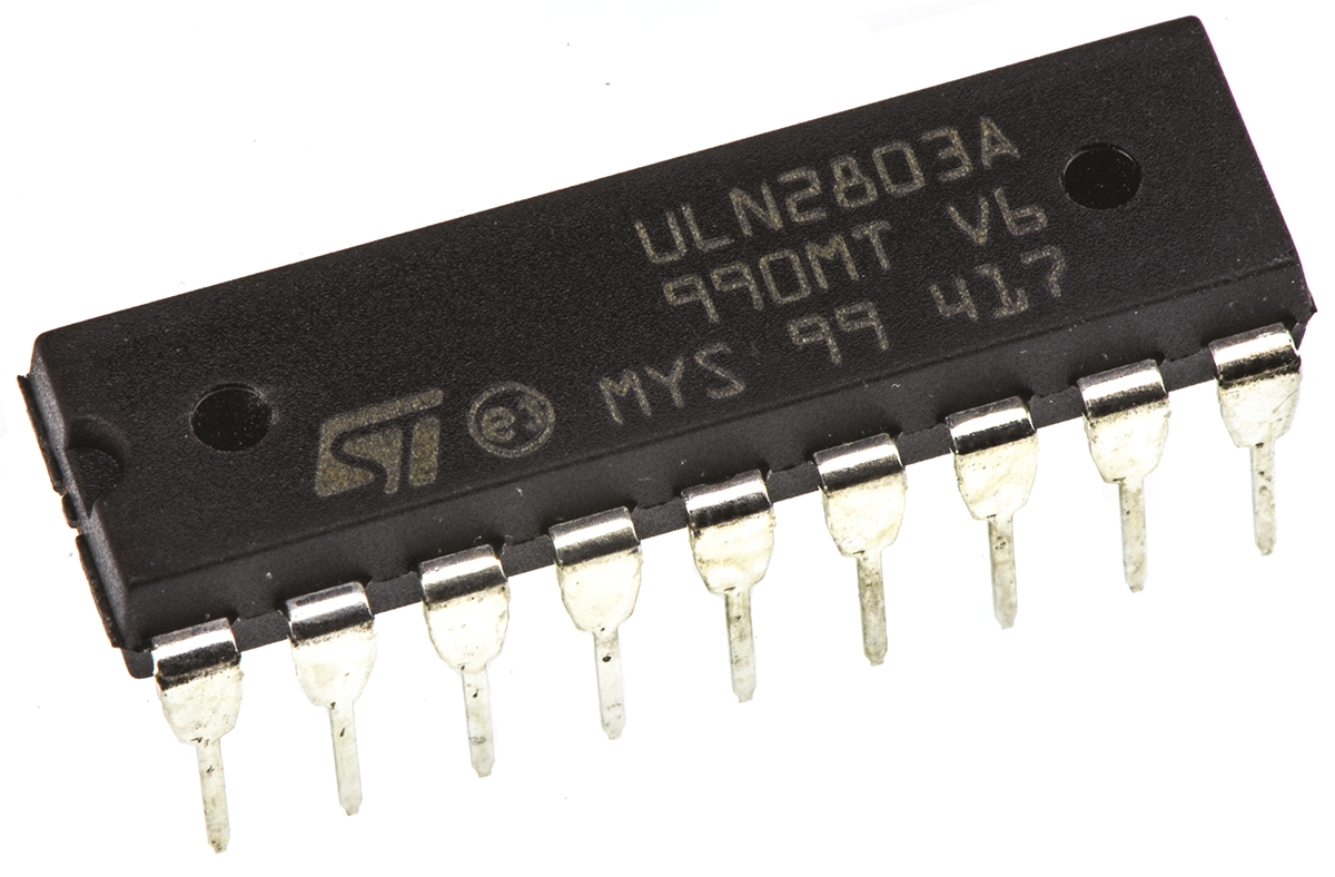 STMicroelectronics ULN2803A Octal NPN Motor Driver IC, 500 mA 50 V HFE:1000, 18-Pin PDIP