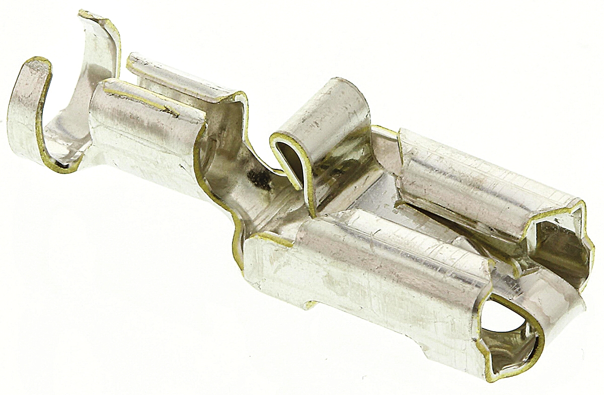 TE Connectivity Positive Lock .250 Mk I Uninsulated Female Spade Connector, Receptacle, 6.35 x 0.81mm Tab Size, 2.5mm²