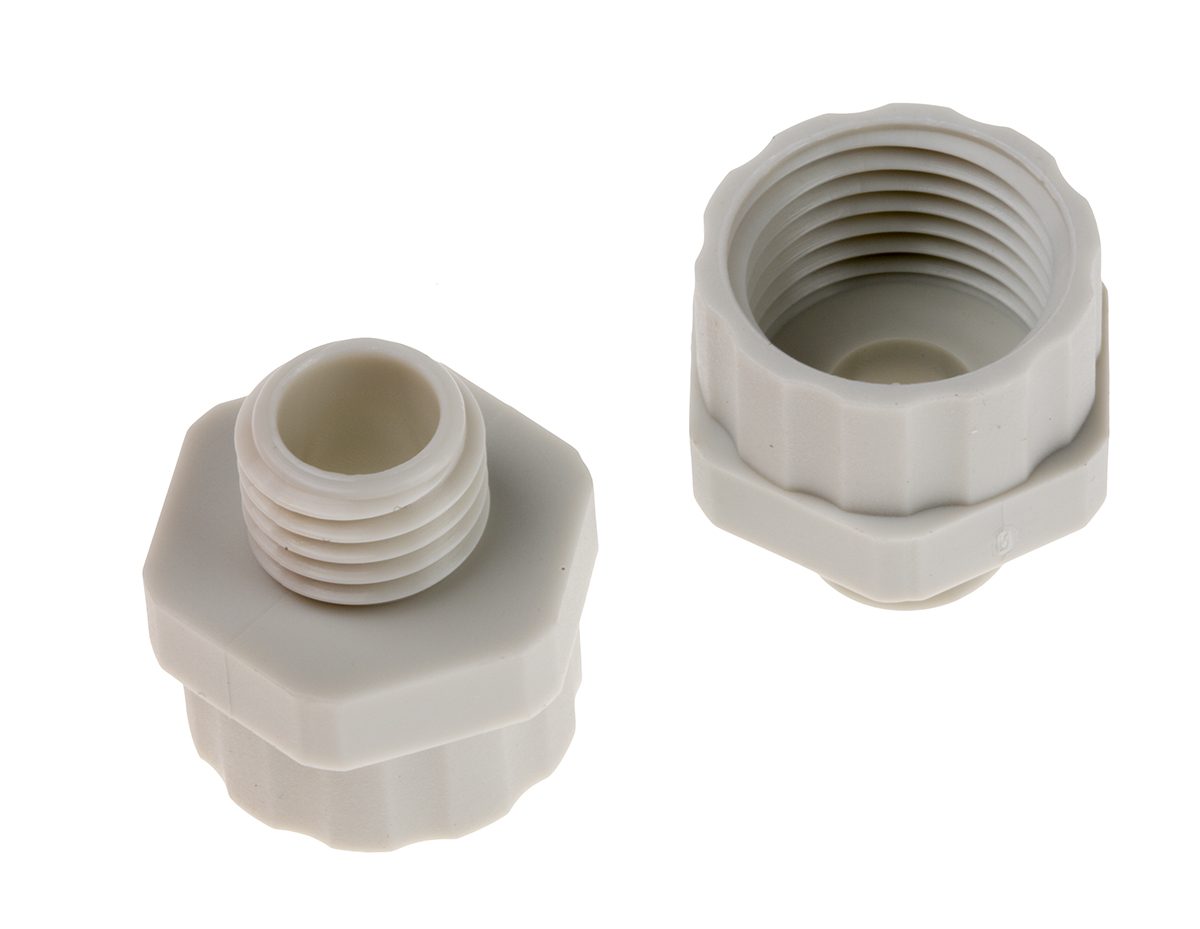 RS PRO Cable Gland Adaptor, M12 Exterior Thread, M16 Interior Thread, Nylon 66
