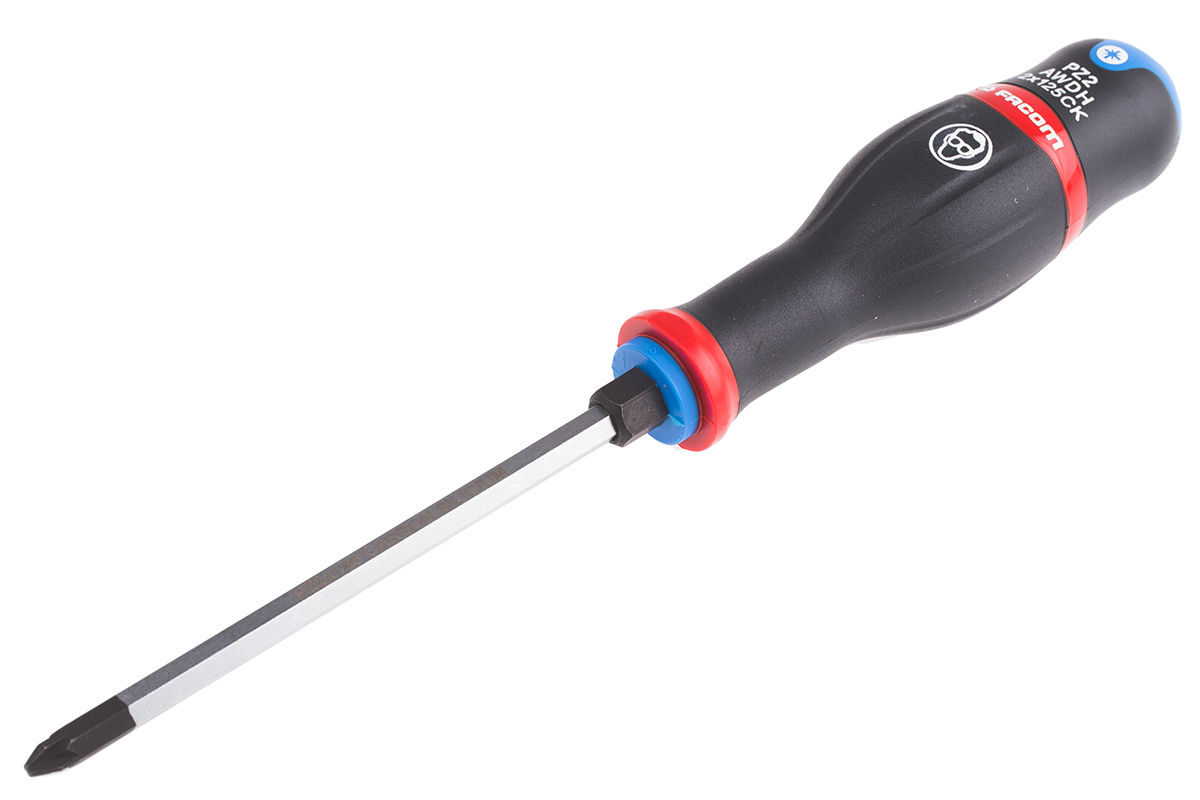 Facom Pozidriv  Screwdriver, PZ2 Tip, 125 mm Blade