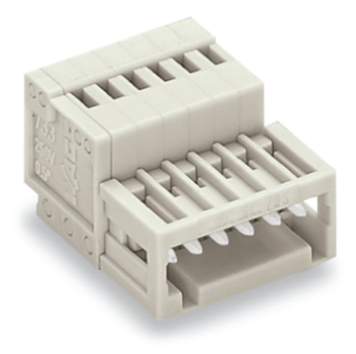WAGO 733 Series Male Lighting Connector, 3-Pole, Male, 3-Way, Plug-In Mount, 6A