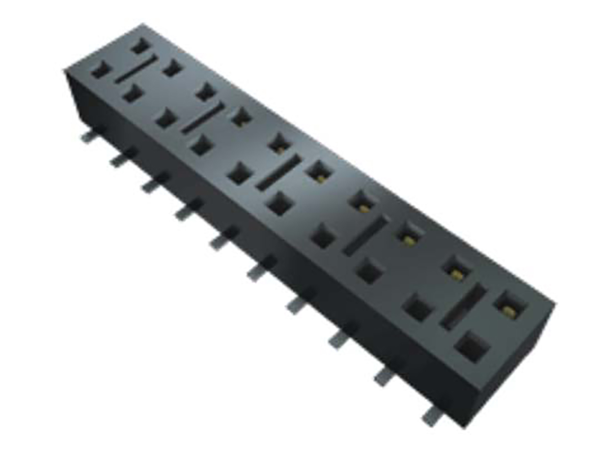 Samtec HLE Series Straight Surface Mount PCB Socket, 2-Contact, 2-Row, 2.54mm Pitch, Solder Termination