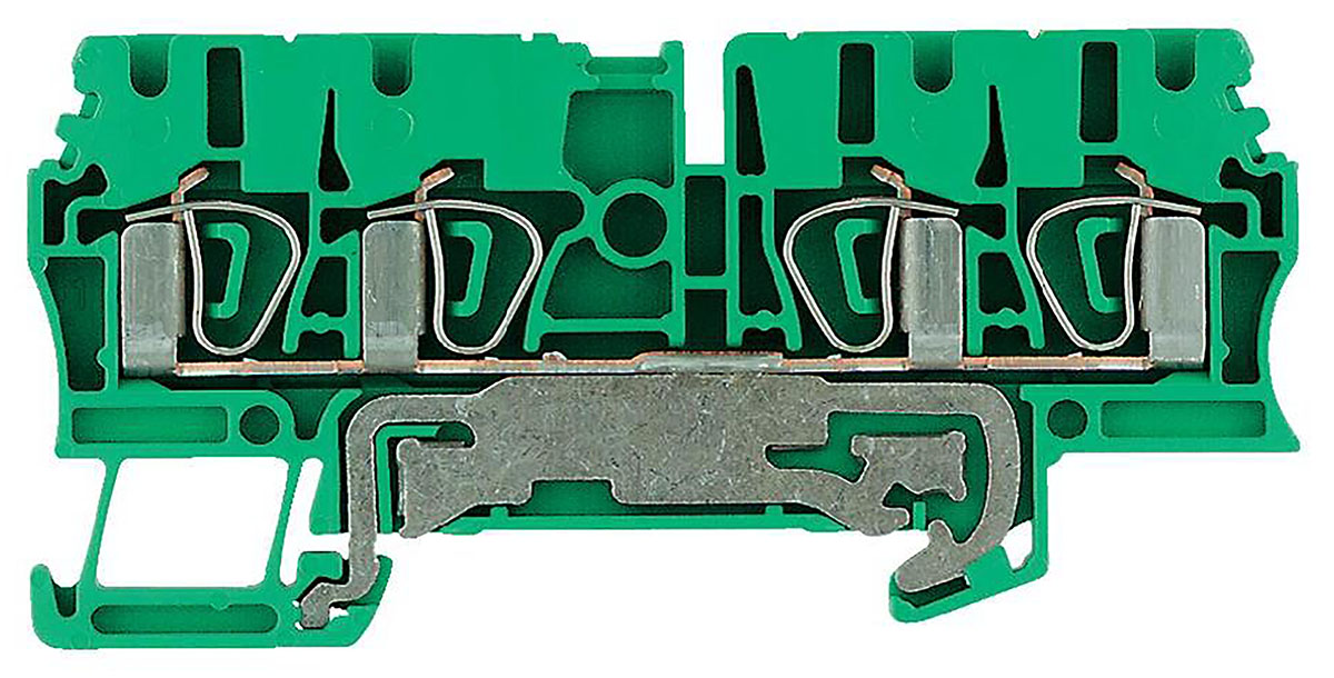 Weidmuller ZPE Series Green/Yellow PE Terminal, Single-Level, Clamp Termination