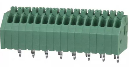 Phoenix Contact PTSA 0.5/16-2.5-Z Series PCB Terminal Block, 2.5mm Pitch, Through Hole Mount, Solder Termination