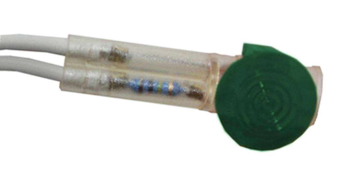 CAMDENBOSS Green Panel Mount Indicator, 240V, 10mm Mounting Hole Size, Lead Wires Termination