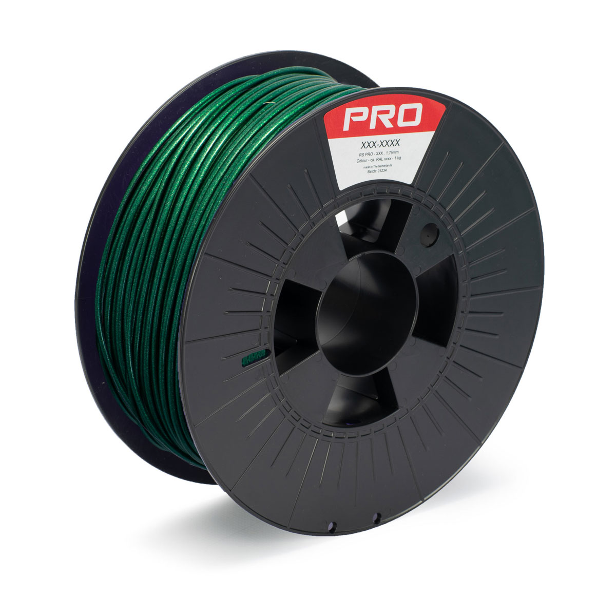 RS PRO 2.85mm Green PLA 3D Printer Filament, 1kg