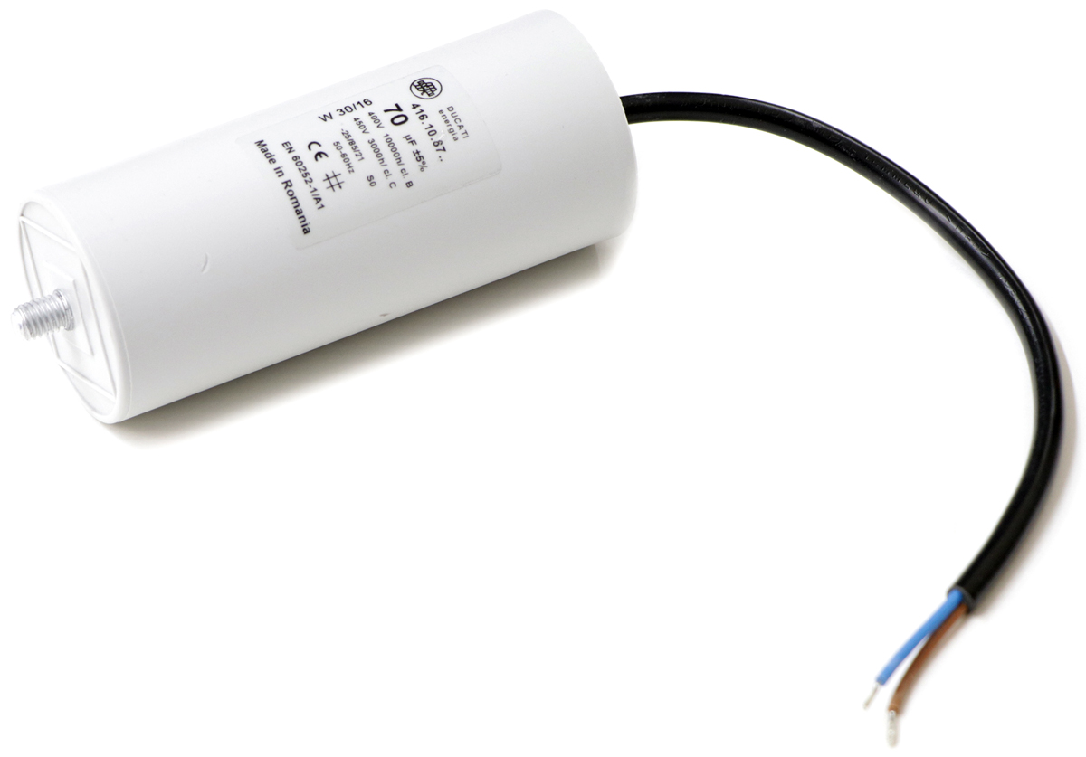 Ducati Energia 4.16.10 Polypropylene Film Capacitor, 400 → 500V ac, ±5%, 70μF, Plug In