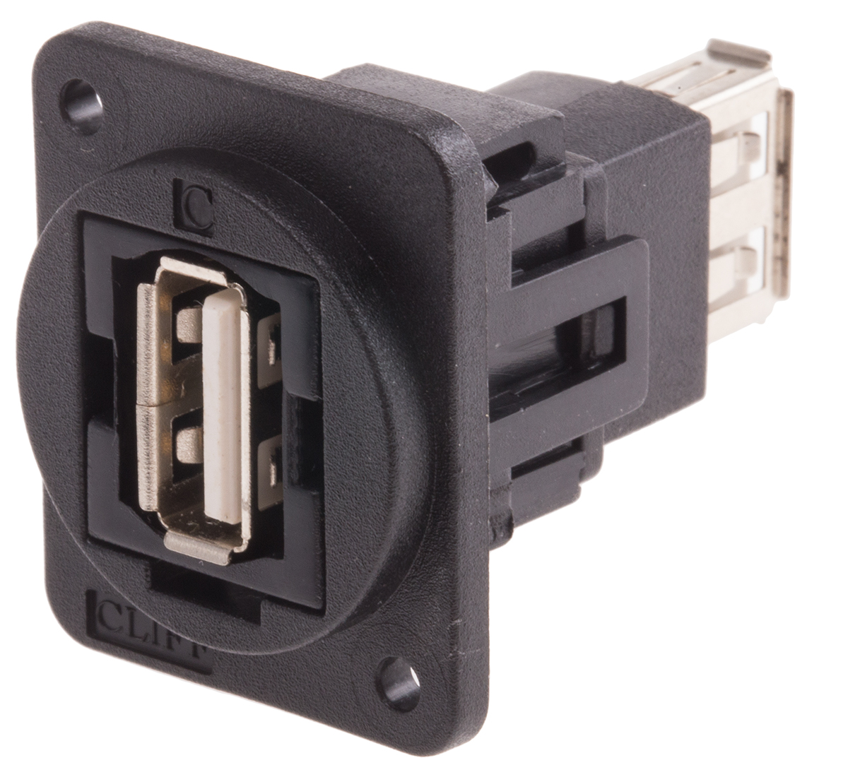 RS PRO Straight, Panel Mount, Socket Type A to A 2.0 USB Connector