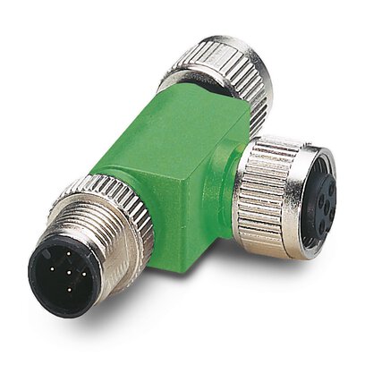 Phoenix Contact Tee 5 Pole M12 Plug to 5 Pole M12 Socket Adapter