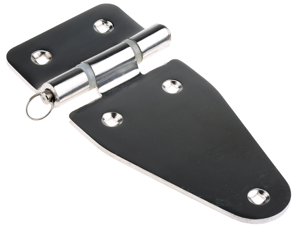RS PRO Stainless Steel Strap Hinge, Screw Fixing, 82mm x 184mm x 3mm