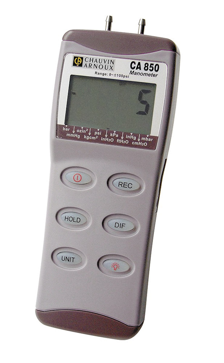 Chauvin Arnoux CA 850 Differential Manometer, Max Pressure Measurement 6.89bar