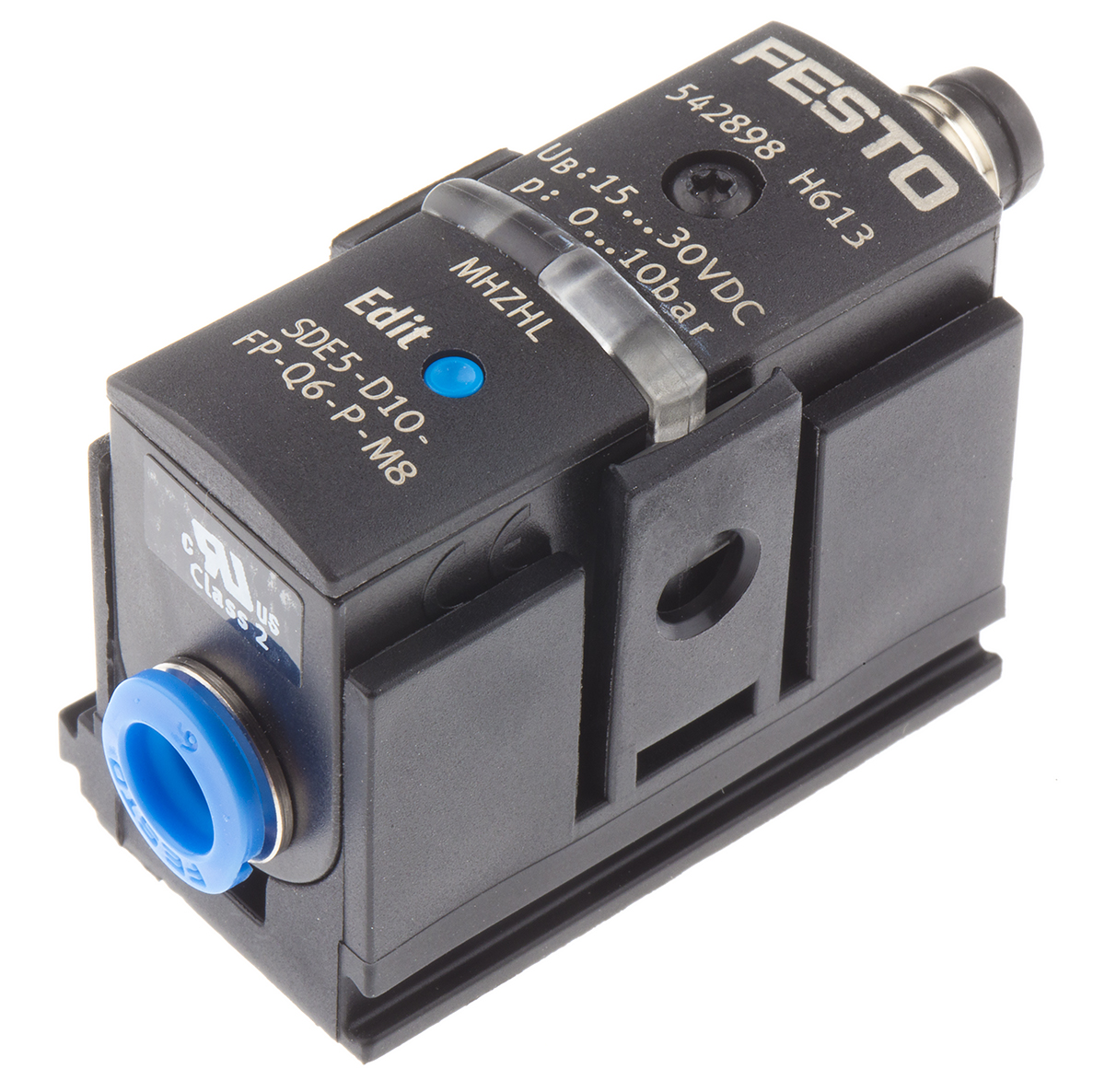 Festo Pressure Sensor, 15 to 30V dc, IP40 10bar