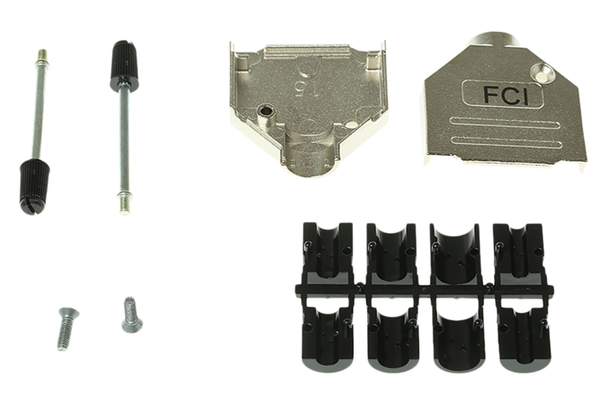 Amphenol Communications Solutions 8655MH Series Die Cast Zinc D Sub Backshell, 15 Way, Strain Relief