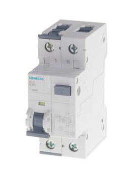 Siemens RCBO, 20A Current Rating, 2P Poles, 30mA Trip Sensitivity, Sentron Range