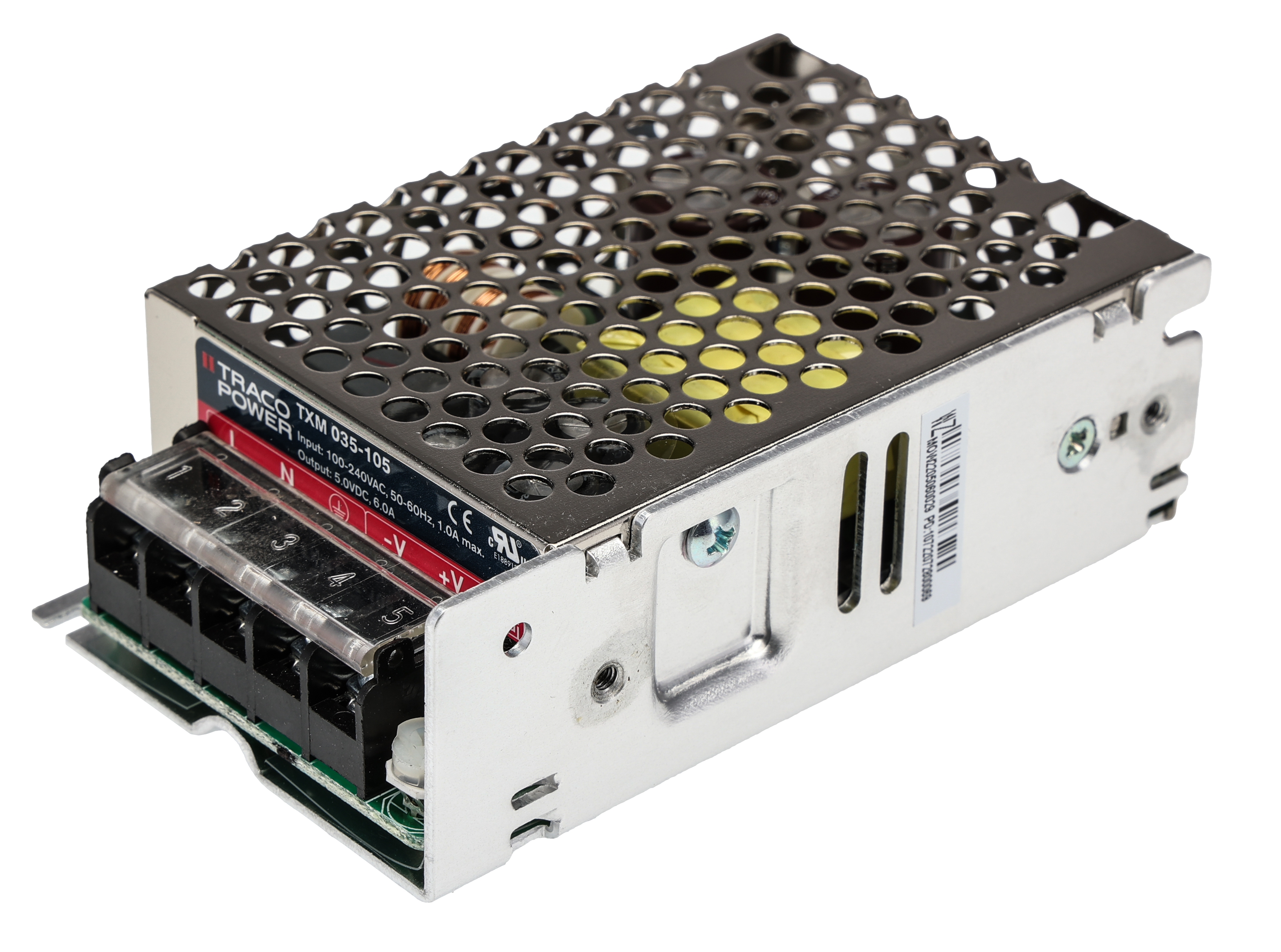TRACOPOWER Switching Power Supply, TXM 035-105, 5V dc, 6A, 30W, 1 Output, 85 → 264 V ac, 120 → 375 V dc