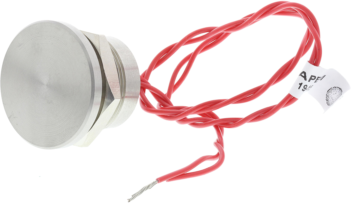 APEM Piezo Switch, SPST, IP68, Wire Lead, 200 mA @ 24 V dc, -40 → +75°C