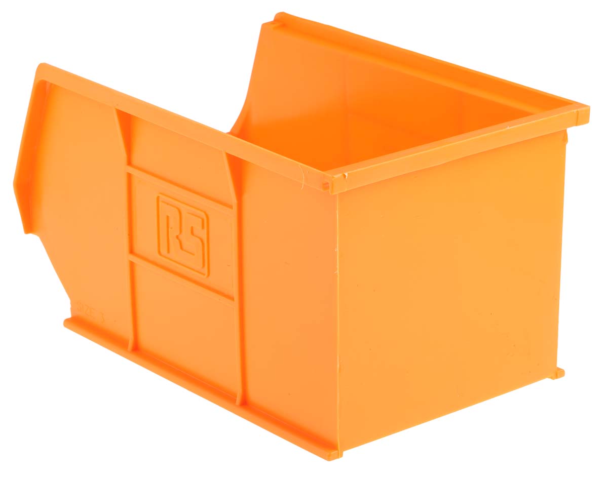 RS PRO PP Storage Bin, 240mm x 150mm x 130mm, Orange