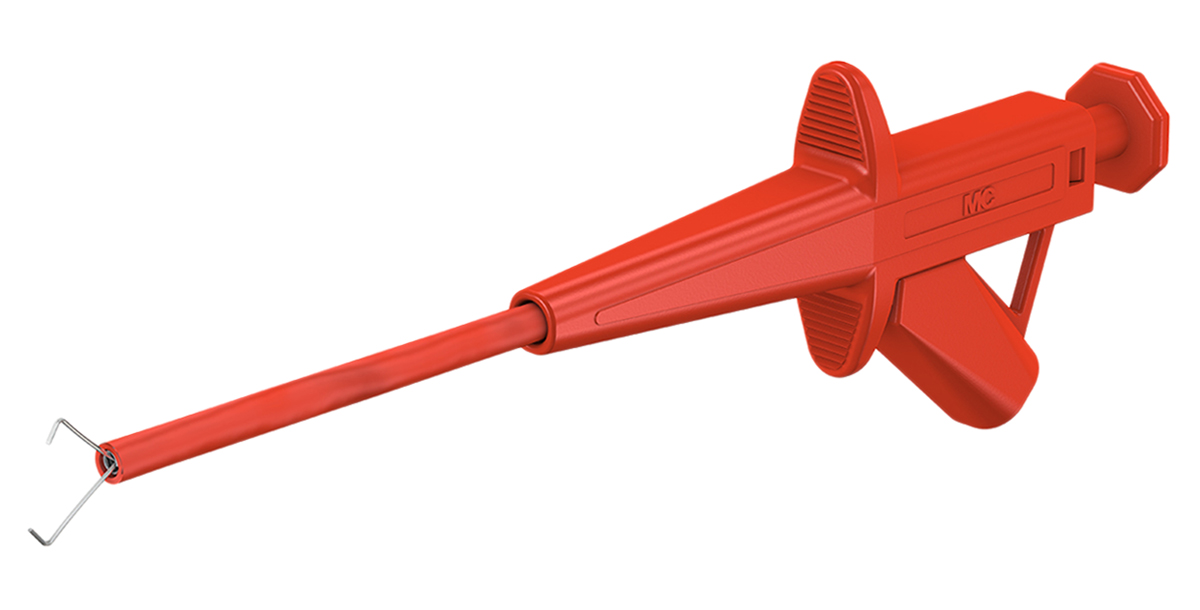 Staubli Red Grabber Clip with Pincers, 4A, 1kV, 4mm Socket