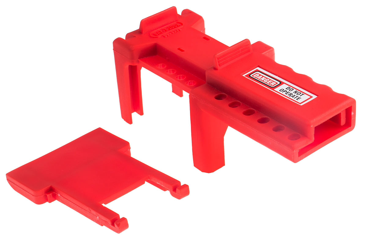 RS PRO Red 6-Lock Polyurethane Ball Valve Lockout, 7.5mm Shackle, 140mm Attachment
