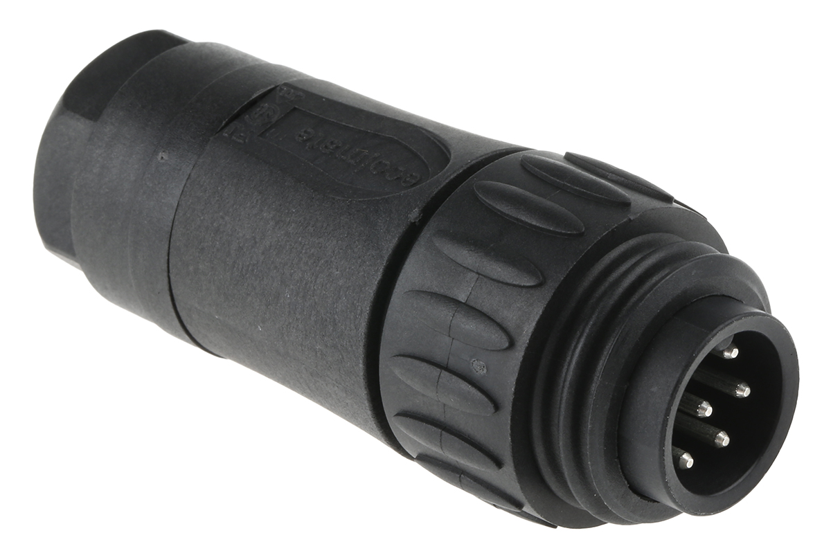 Amphenol Industrial Circular Connector, 6 Contacts, Cable, Standard Connector, Plug, Male, IP67, Ecomate M Series