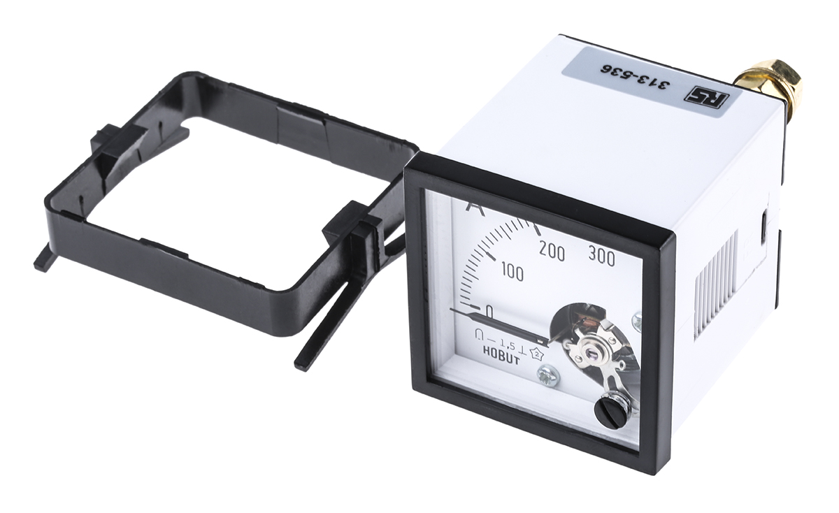 HOBUT D48MC Analogue Panel Ammeter 0/300A For Shunt 75mV DC, 48mm x 48mm Moving Coil