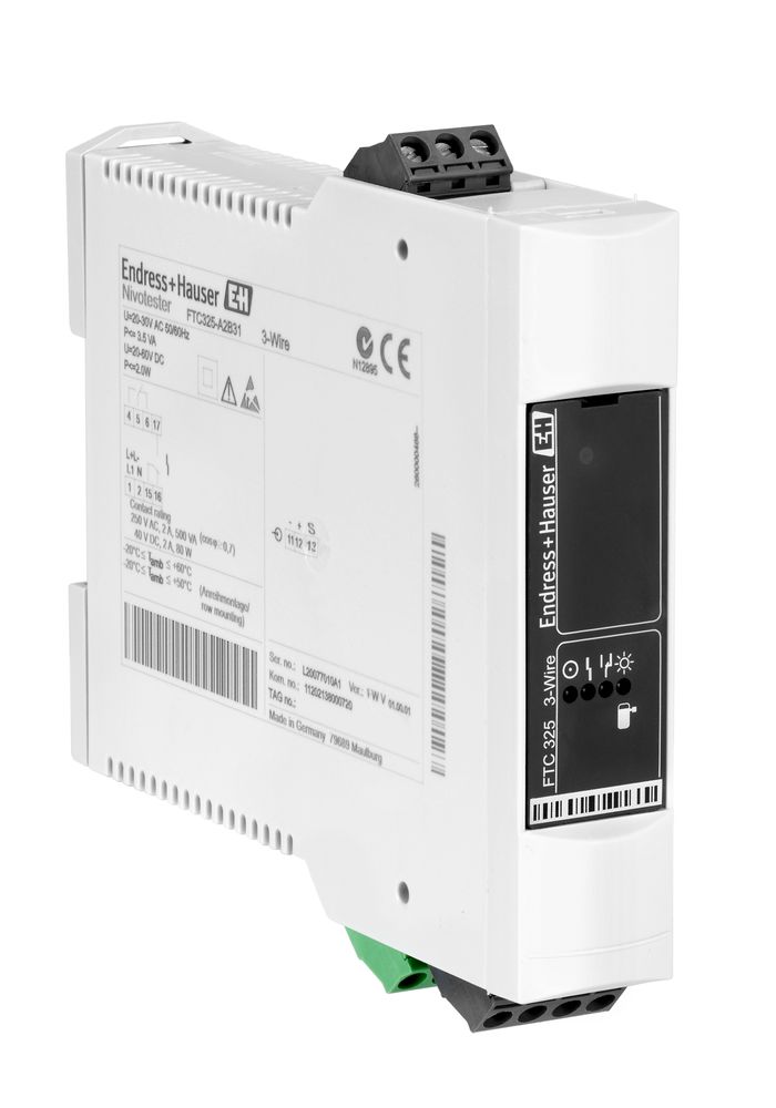 Endress+Hauser Nivotester FTC325 Series Capacitance Point Level Switch Level Sensor, DIN Rail, Polycarbonate,