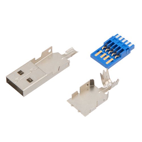 L-Com Vertical, Cable Mount, Plug- Single Port Type A 3 USB Connector