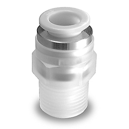 SMC KP Series Male Connector, R 1/4 to Push In 10 mm, Threaded-to-Tube Connection Style