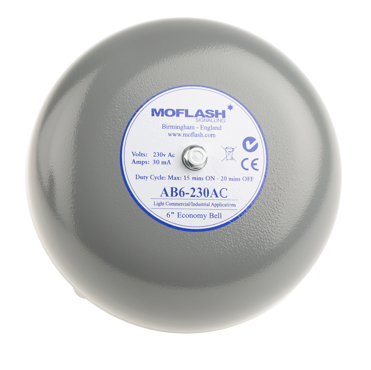 Moflash AB6 Series Wall Mount Siren, 230 V, 100dB at 1 m, IP44, AC, Single-Tone