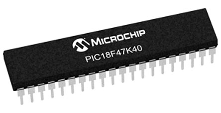 Microchip PIC18F47K40-I/P, 8 bit PIC, PIC18F47K40 Microcontroller, 64 MHz, 128kB FLASH, 40-Pin DIP