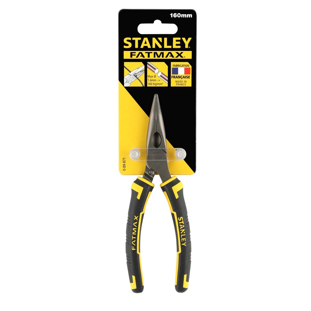 Stanley 0-89-871 4-Piece Pliers, 150 mm Overall, Flat Tip, 6in Jaw