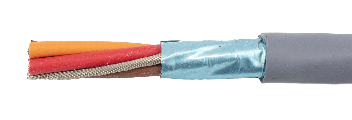 Alpha Wire Ecogen Ecocable Control Cable, 4 Cores, 0.28 mm² 24 AWG, Screened, 30 m, Grey Modified Polyphenylene Ether