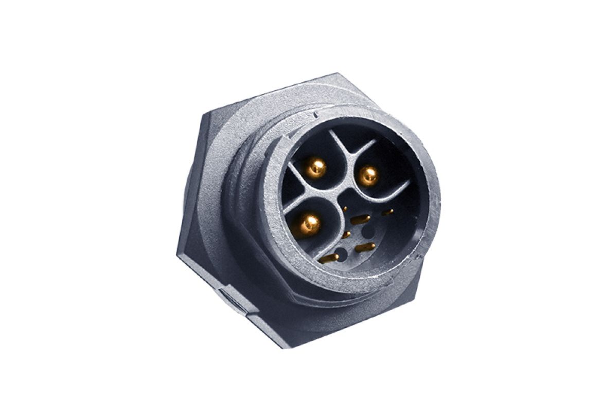 Amphenol Industrial Circular Connector, 9 Contacts, Panel, 20.6 mm Connector, Plug, Male, IP67, AAAA-CML Series