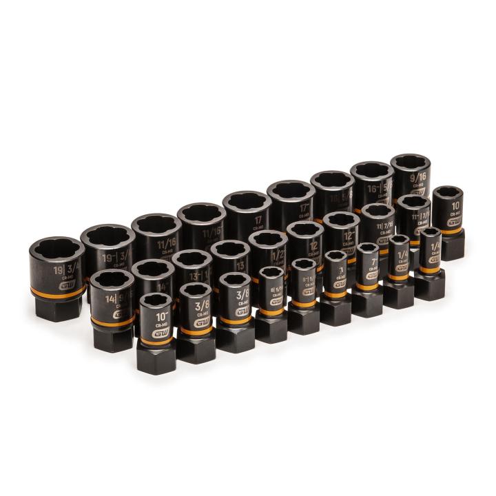 GearWrench 28-Piece Imperial 1/4 in, 3/8 in Standard Socket Set with Ratchet, Extraction
