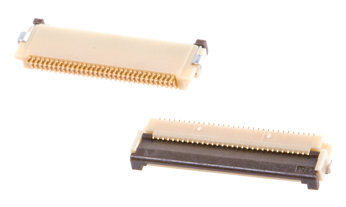 Hirose, FH12 0.5mm Pitch 32 Way Right Angle Female FPC Connector, ZIF Bottom Contact