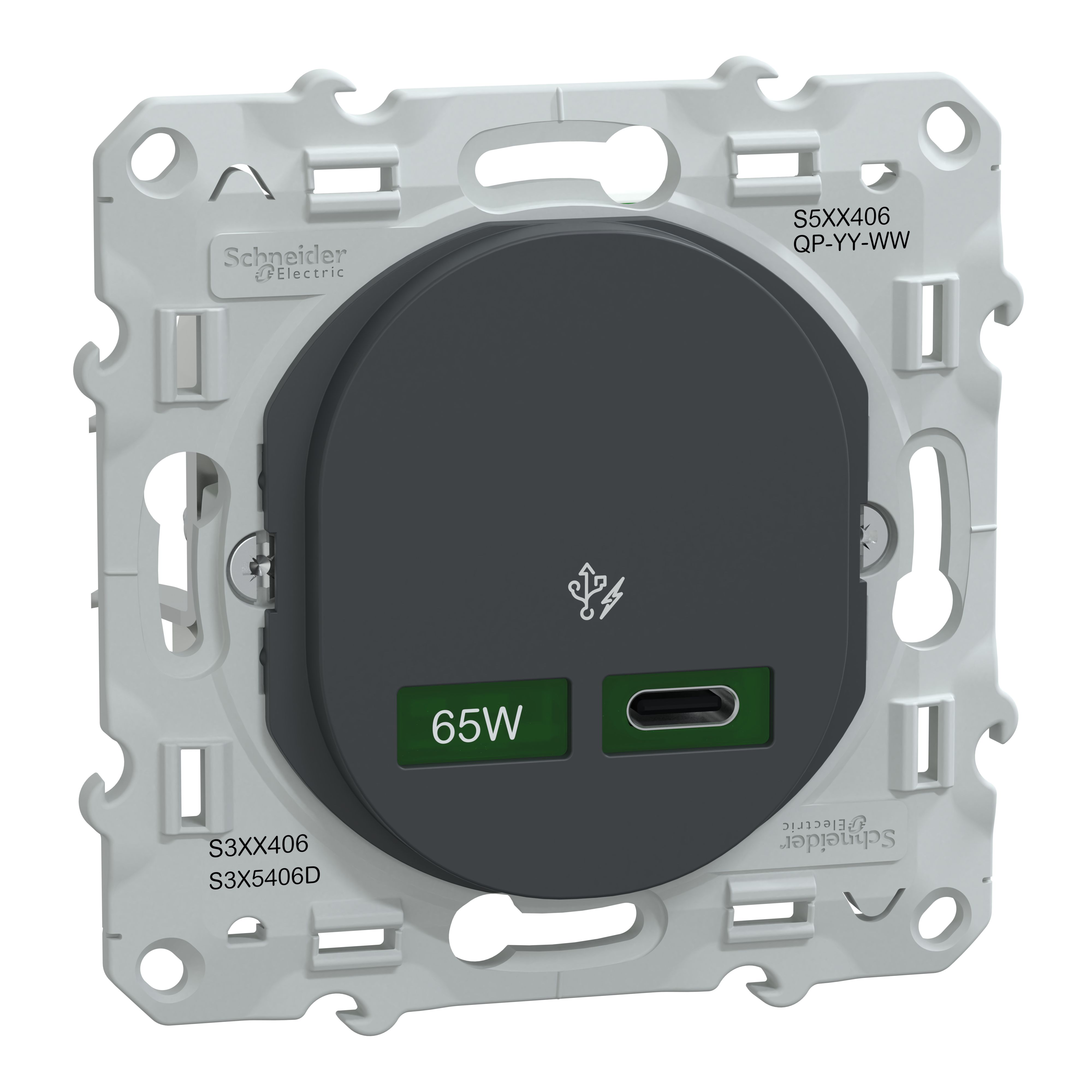 Schneider Electric Anthracite, 1 Gang, Ovalis C Series