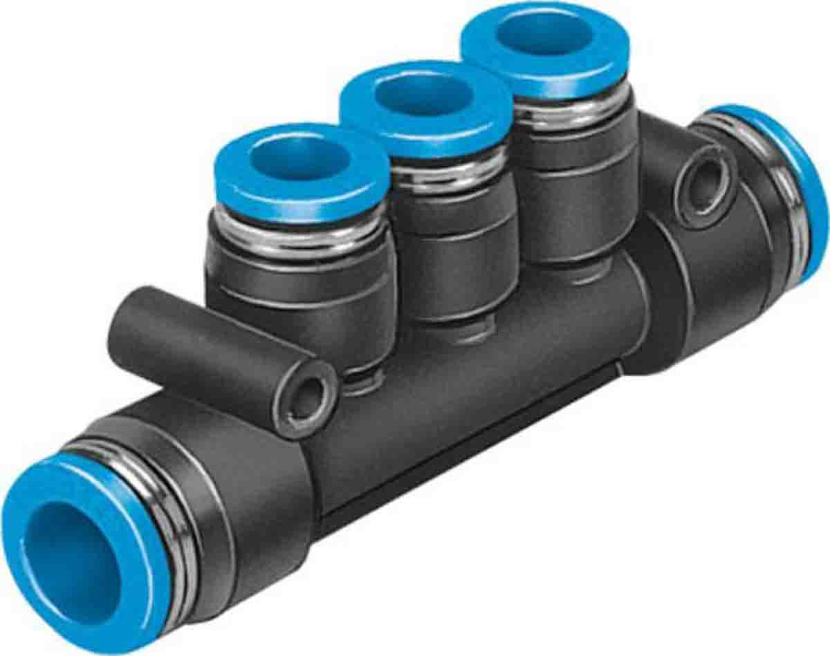 Festo QS 4 Outlet Manifold Push In 6 mm Push In 4 mm