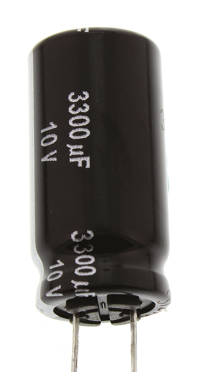 Panasonic 3300μF Aluminium Electrolytic Capacitor 10V dc, Radial, Through Hole - EEUEB1A332
